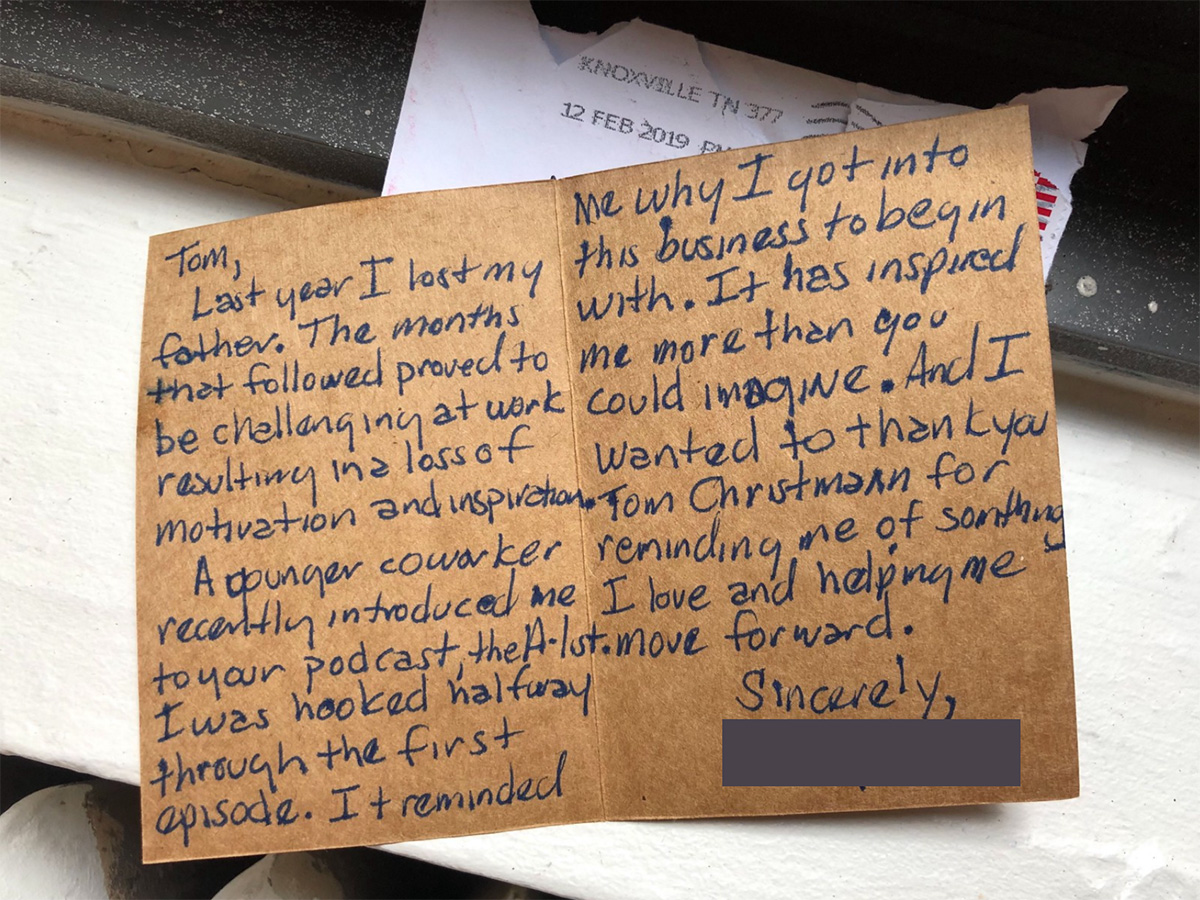 A letter from a listener A letter from a listener