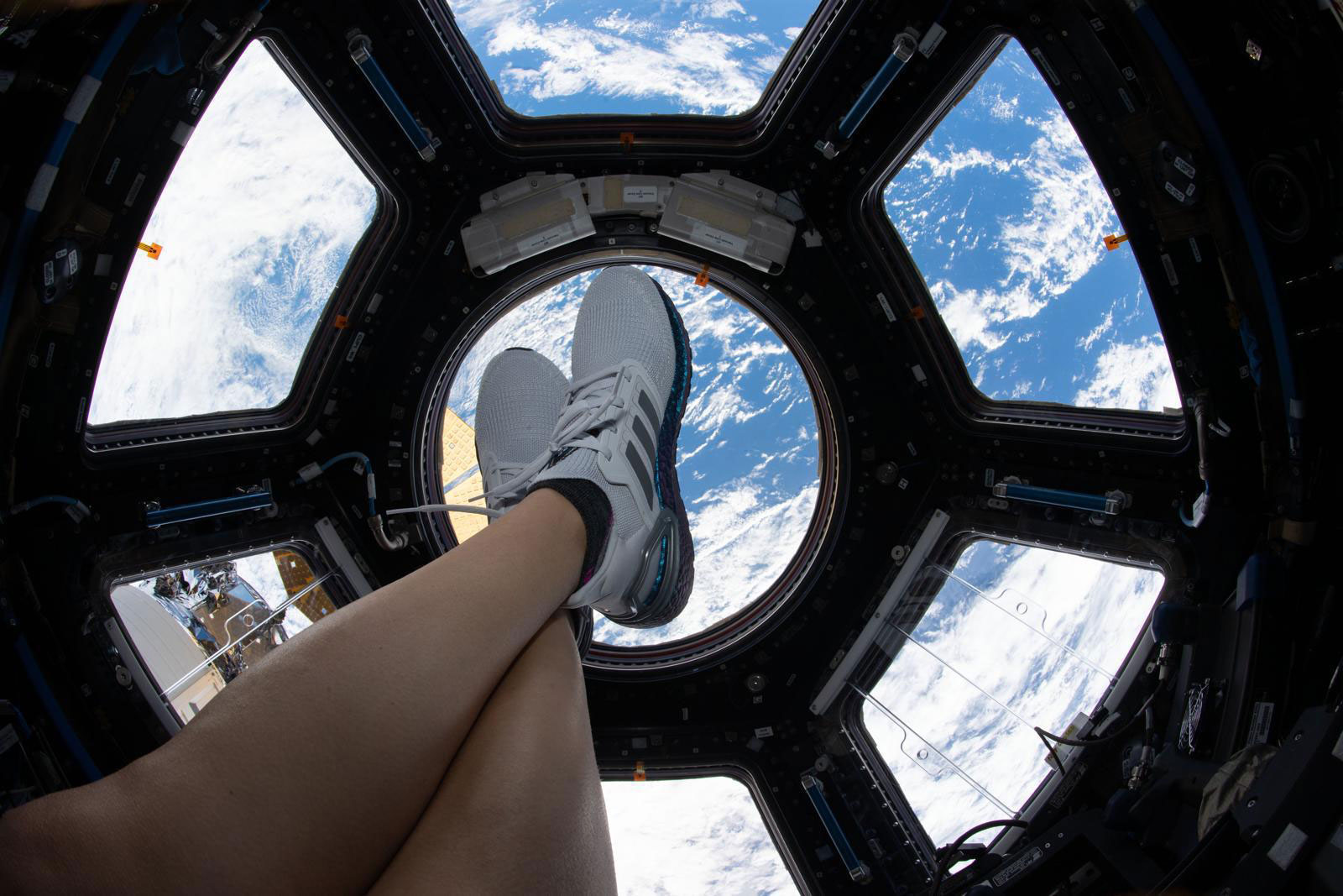 Yes, this is a real photo. No Photoshop. Adidas at the International Space Station